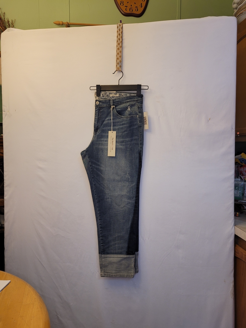 Relaxed Blue Washed Jeans with Light Cuffs - Picture 3 of 5
